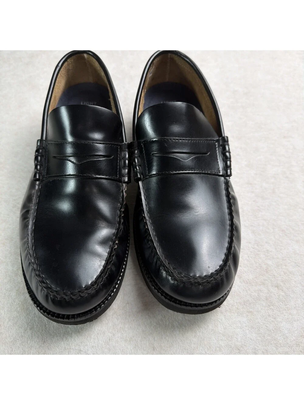 Fluchos Stamford F0047 Men's 7 Black Leather Penny Loafer Shoes Lightweight NWOB